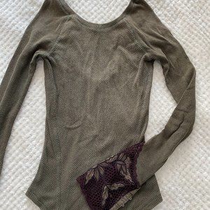 Free People Waffle Shirt